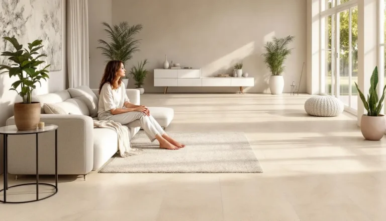 Carrelage imitation travertin offrant un style authentique et entretien facile